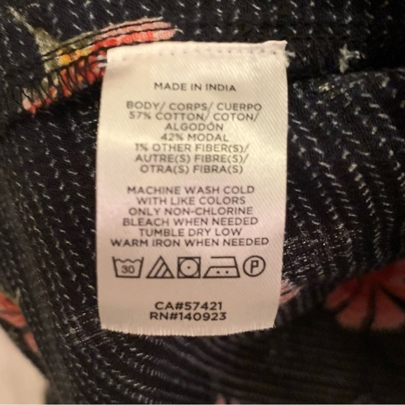 Loft Floral Red and Black Metallic Sparkly Puff Sleeve Blouse Long Sleeve XS - Picture 11 of 11